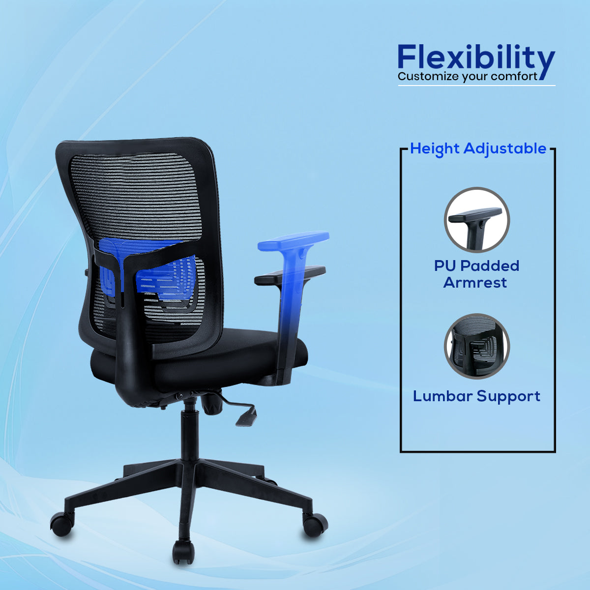 Kepler Brooks Ignis Ergonomic Mid Back Mesh Office Chair
