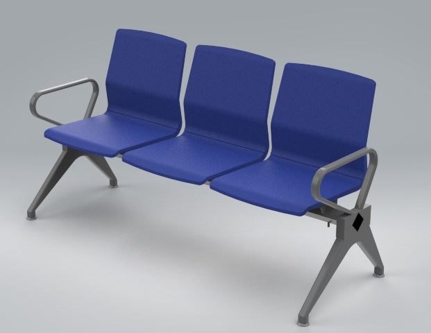 Kepler Brooks Verona Premium PU Waiting Chair with Mild Steel Frame