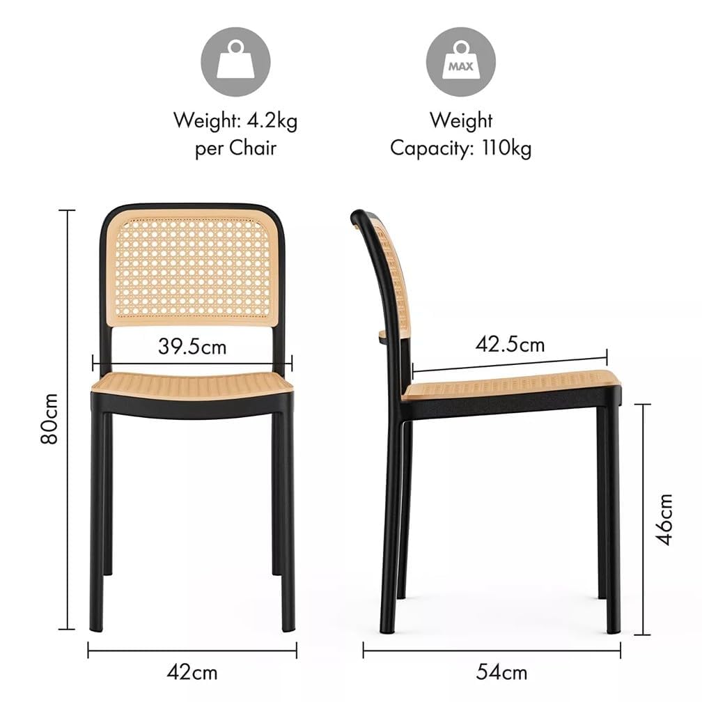 Kepler Brooks Zen Rattan Cafeteria Dining Chair