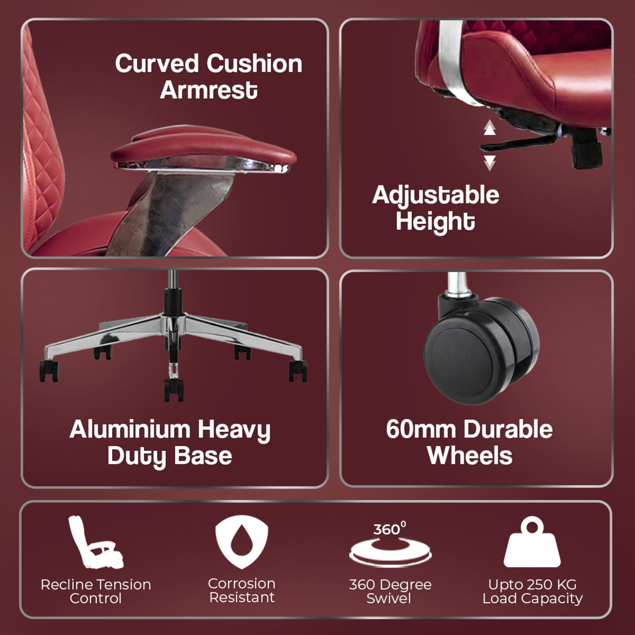 Kepler Brooks Atlas Premium High Back Leatherette Office Chair