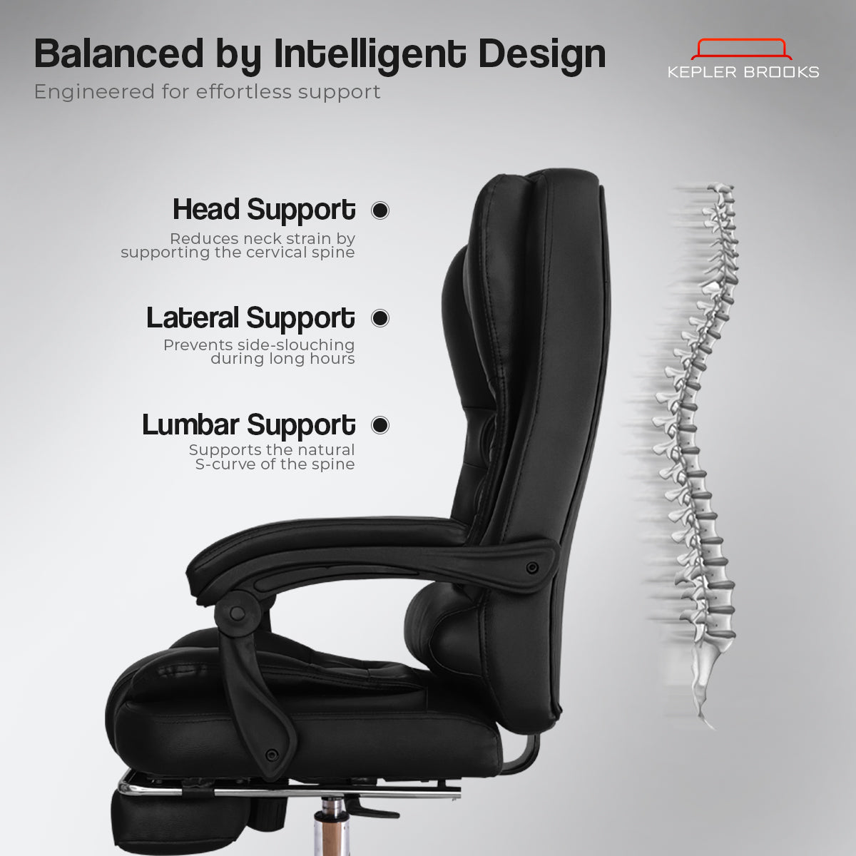 Kepler Brooks Italia High Back Leatherette ErgoSmart Office Chair