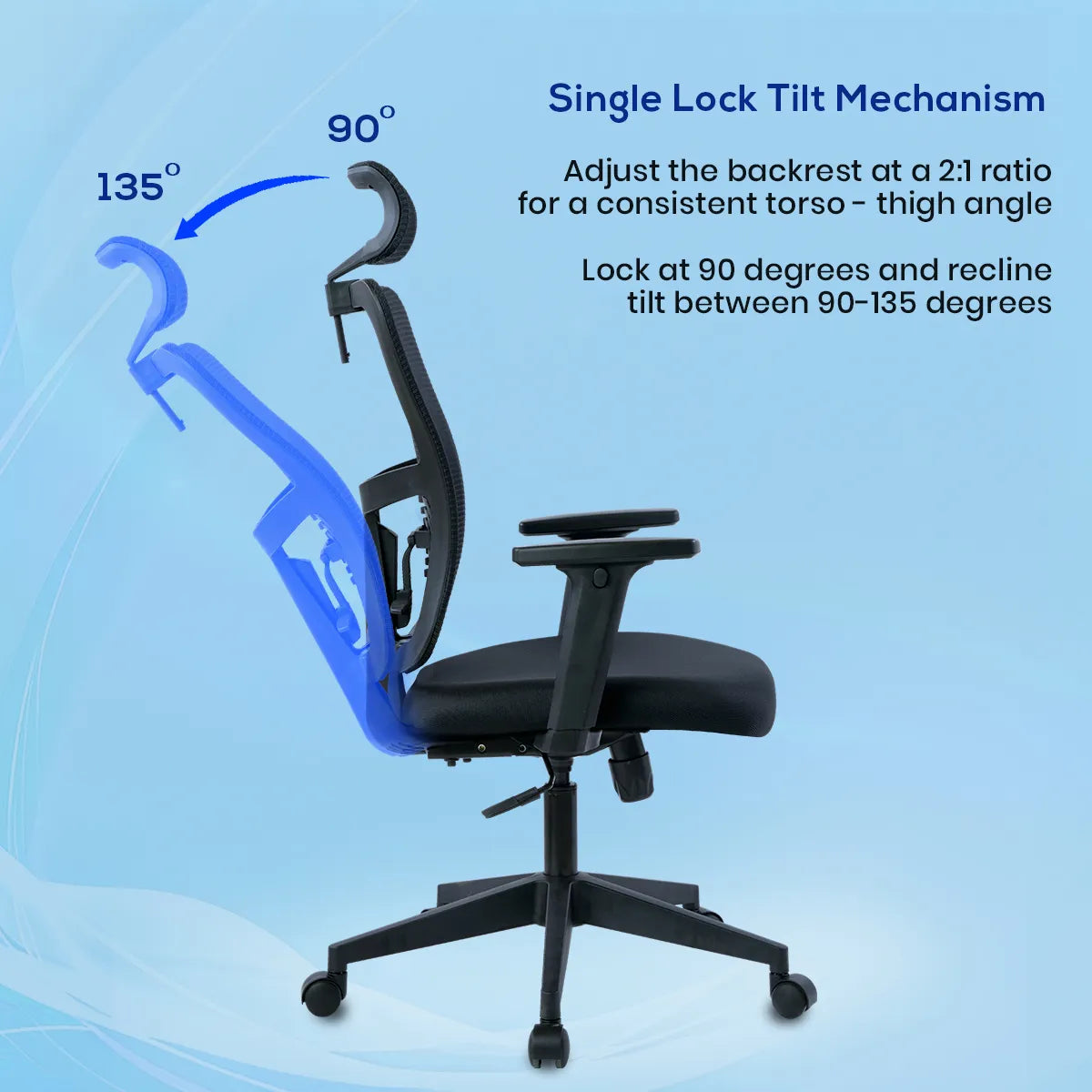 Kepler Brooks Ignis Ergonomic High Back Mesh Office Chair