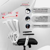 Kepler Brooks Zeus Mid Back Mesh Office Chair (White Frame)