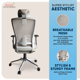 Kepler Brooks Nexa Premium High Back Mesh Office Chair (Grey)