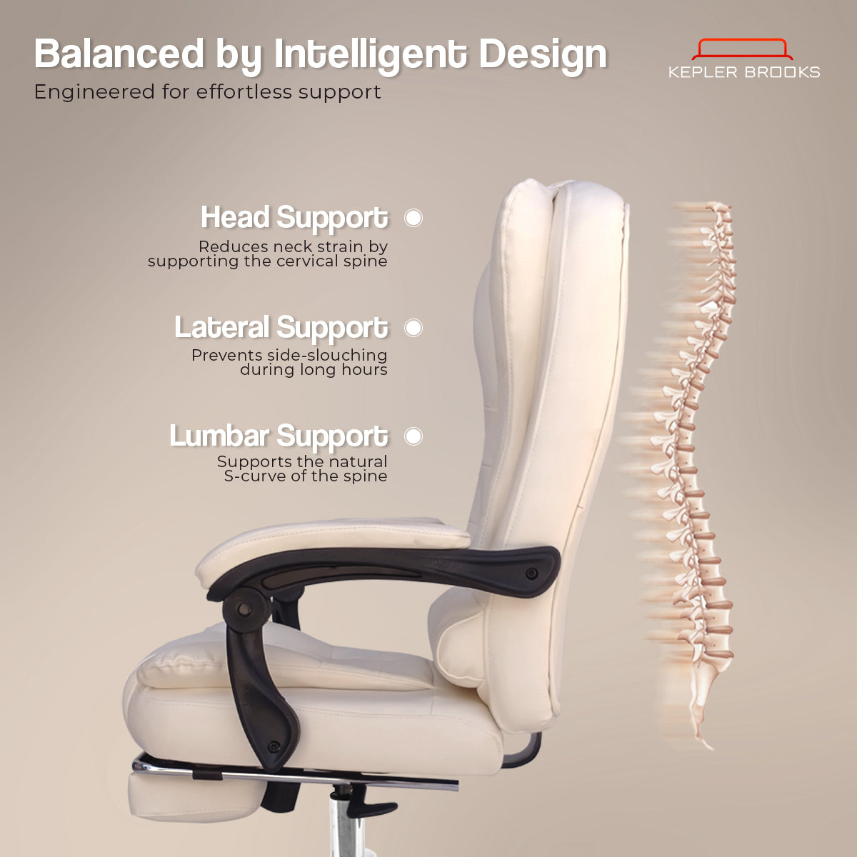 Kepler Brooks Italia High Back Leatherette ErgoSmart Office Chair