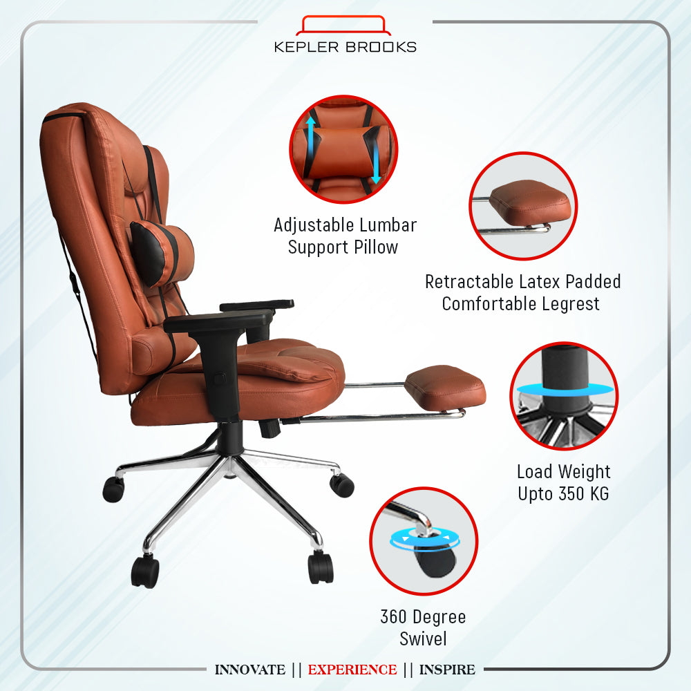 Kepler Brooks Italia Pro High Back Leatherette Ergosmart Office Chair