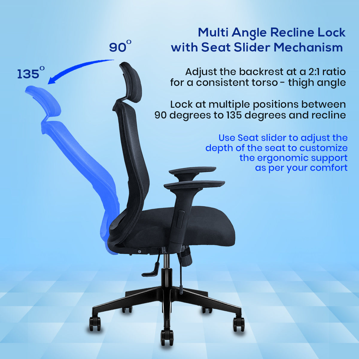 Kepler Brooks Eterna Premium High Back Mesh Office Chair