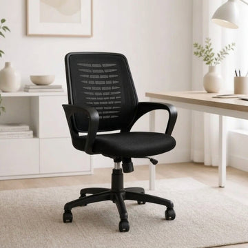 Kepler Brooks Elan Mid Back Mesh Office Chair (Black)