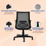 Kepler Brooks Polaris Mid Back Office Chair (White)