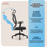 Kepler Brooks Marvel Premium High Back Mesh Office Chair (White Grey)