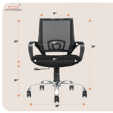 Kepler Brooks Crux Mid Back Office Chair (Black)