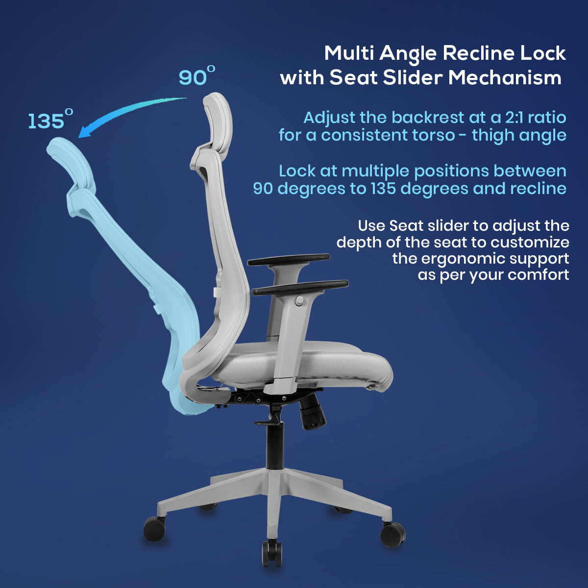 Kepler Brooks Eterna Premium High Back Mesh Office Chair