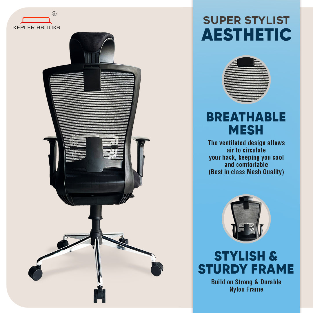 Kepler Brooks Nexa Premium High Back Mesh Office Chair