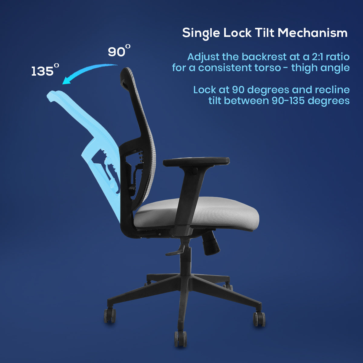 Kepler Brooks Ignis Ergonomic Mid Back Mesh Office Chair