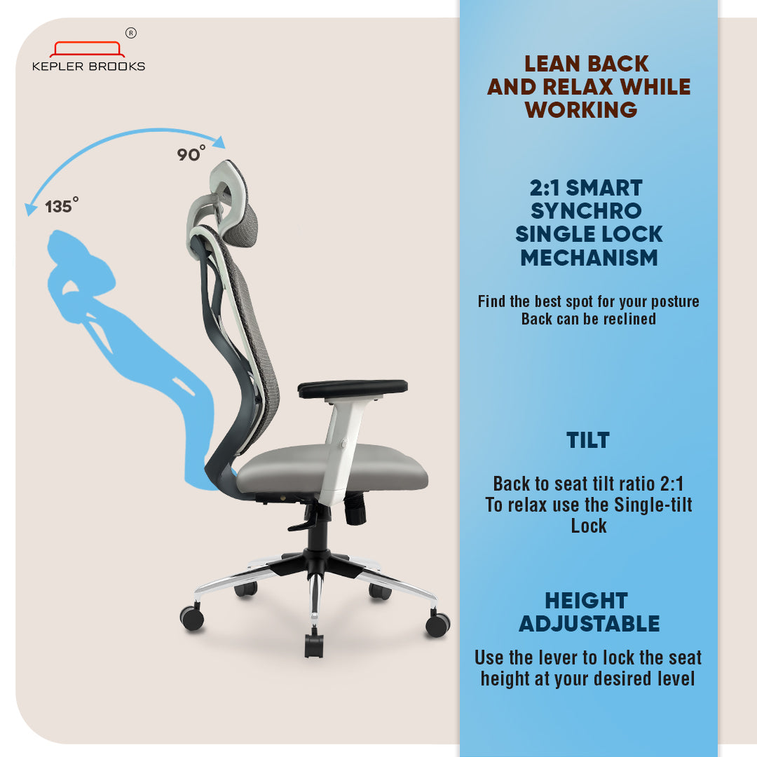 Kepler Brooks Marvel Lite High Back Mesh Office Chair