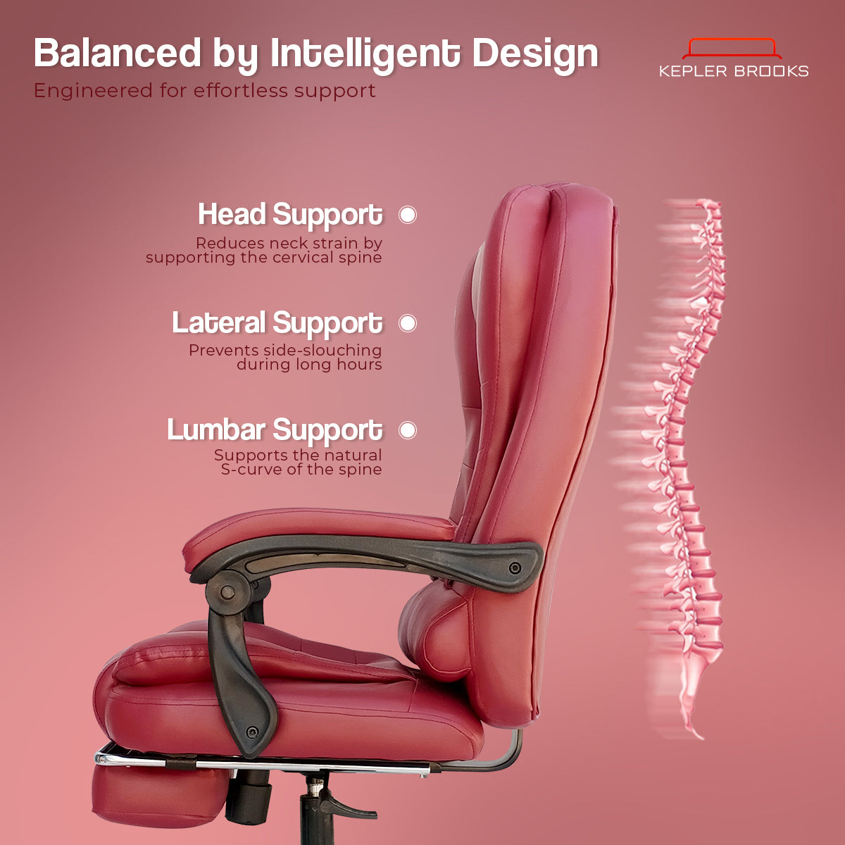 Kepler Brooks Italia High Back Leatherette ErgoSmart Office Chair