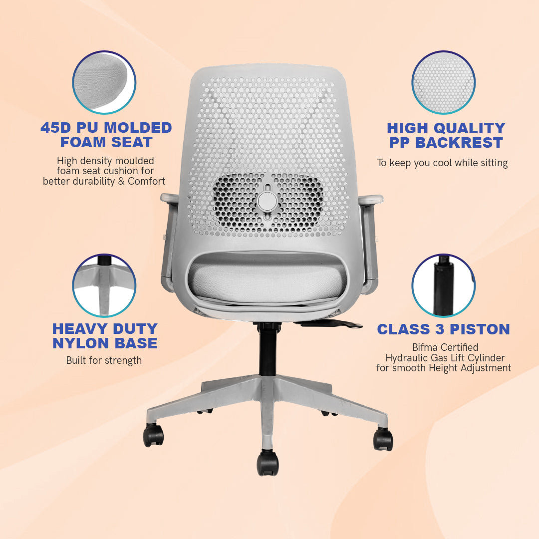 Kepler Brooks Celesta Ergonomic Mid Back Mesh Office Chair