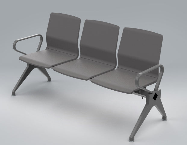 Kepler Brooks Verona Premium PU Waiting Chair with Mild Steel Frame