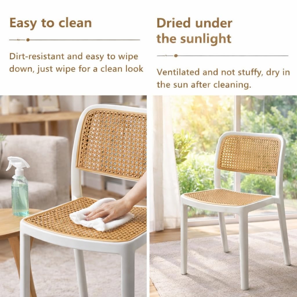 Kepler Brooks Zen Rattan Cafeteria Dining Chair with Arms