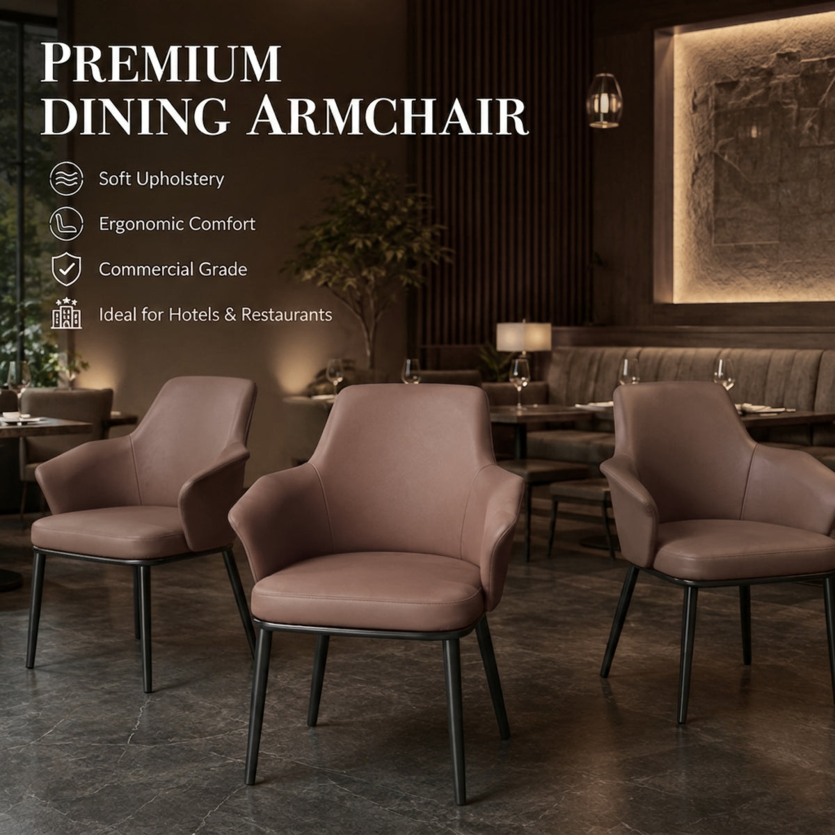 Kepler Brooks Mocha Premium Cafeteria Dining Chair ( Brown )