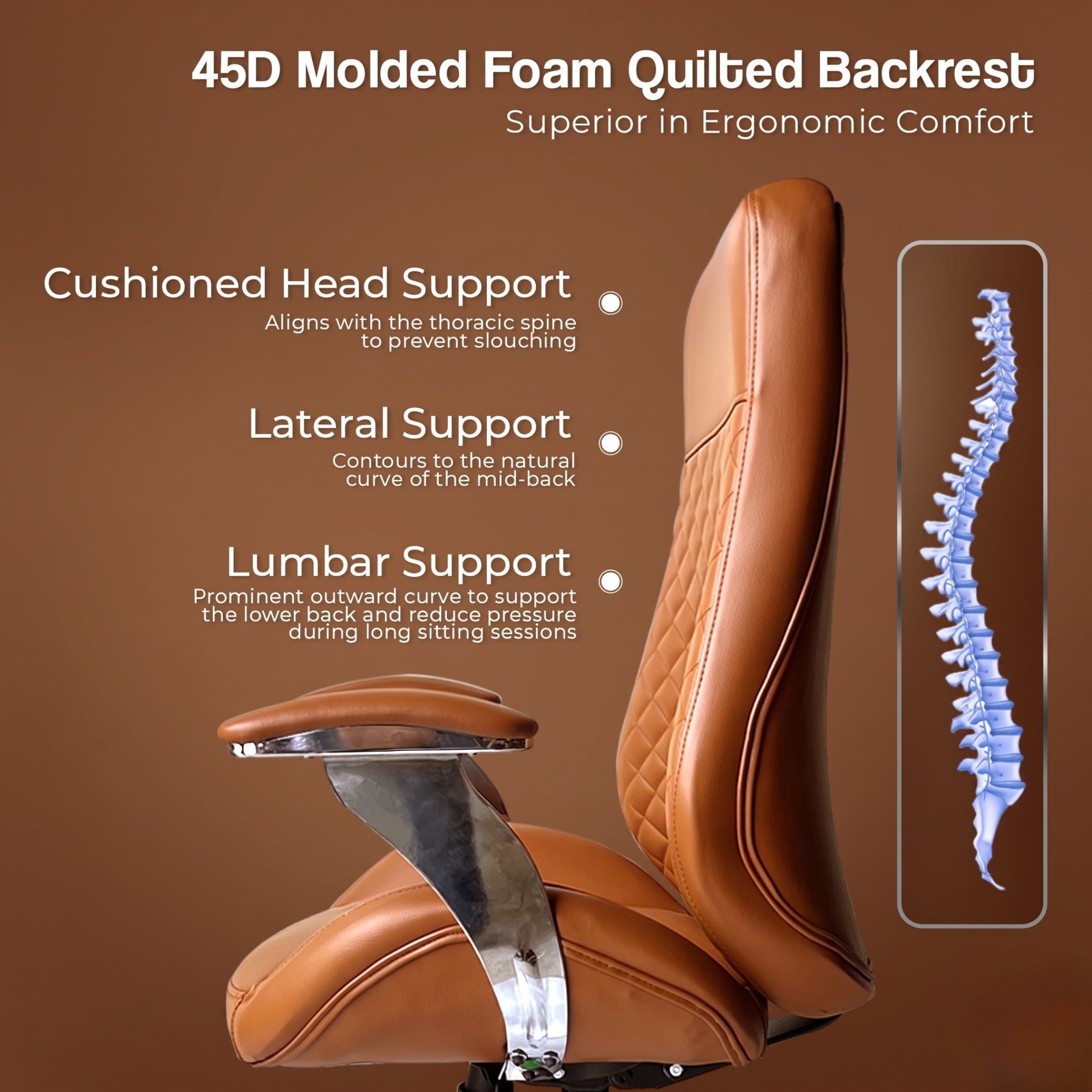 Kepler Brooks Atlas Premium High Back Leatherette Office Chair