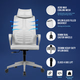 Kepler Brooks Quartz High Back Mesh Office Chair