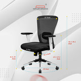 Kepler Brooks Zeus Mid Back Mesh Office Chair (White Frame)