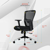 Kepler Brooks Zeus Mid Back Mesh Office Chair (Black)