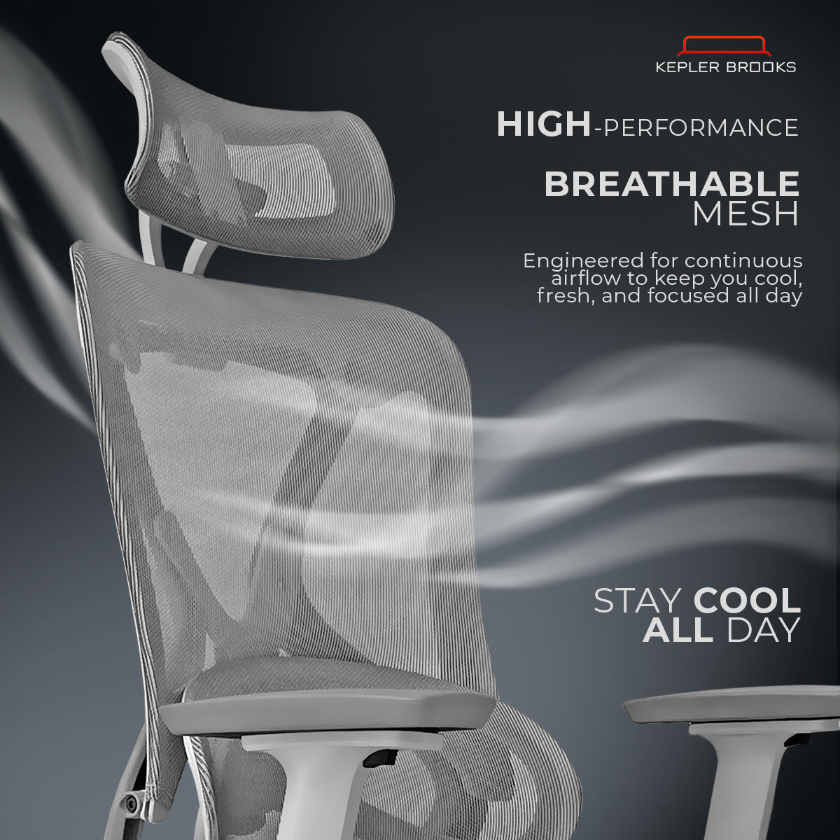 Kepler Brooks Vogue Pro Premium High Back Mesh Office Chair with Legrest