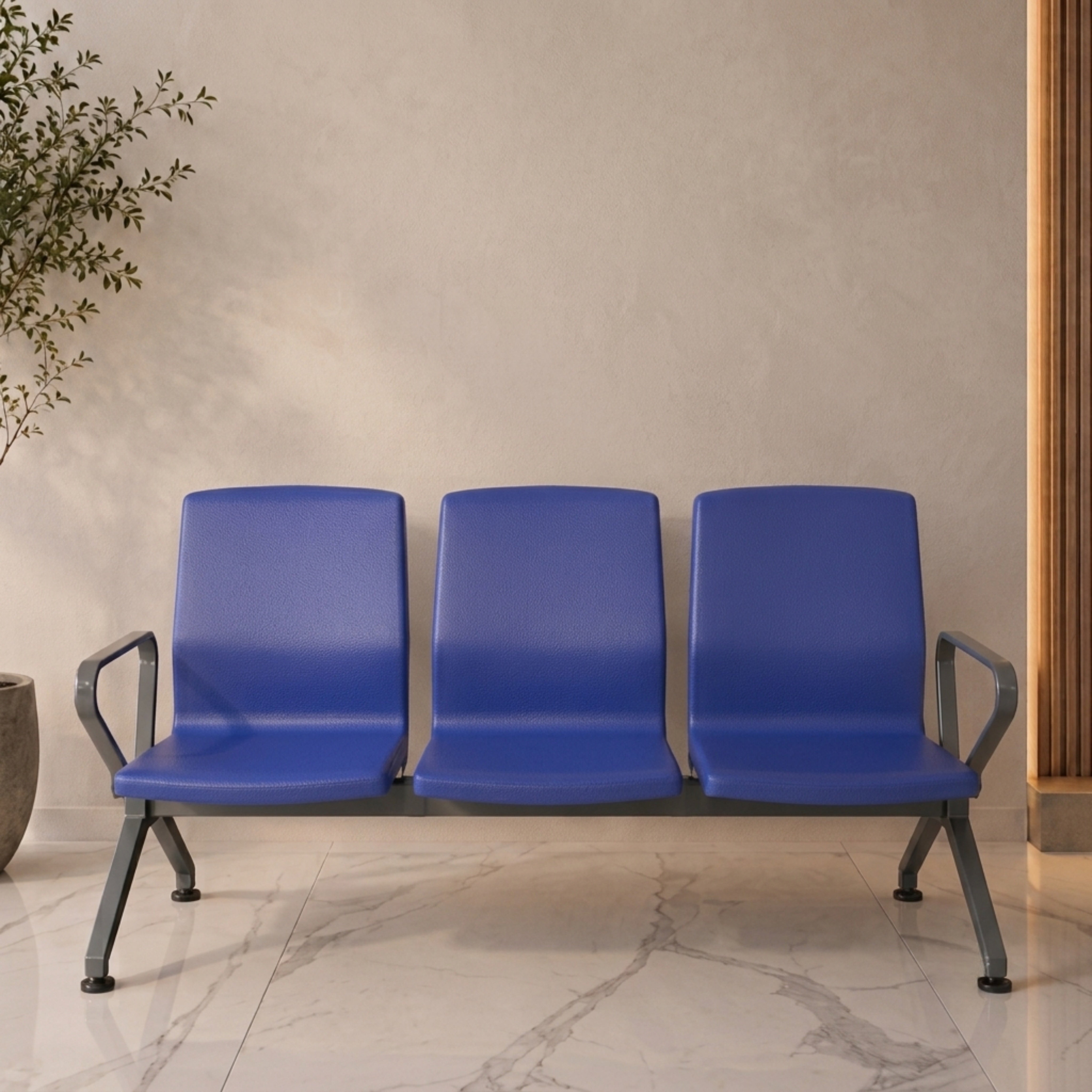 Kepler Brooks Verona Premium PU Waiting Chair with Mild Steel Frame