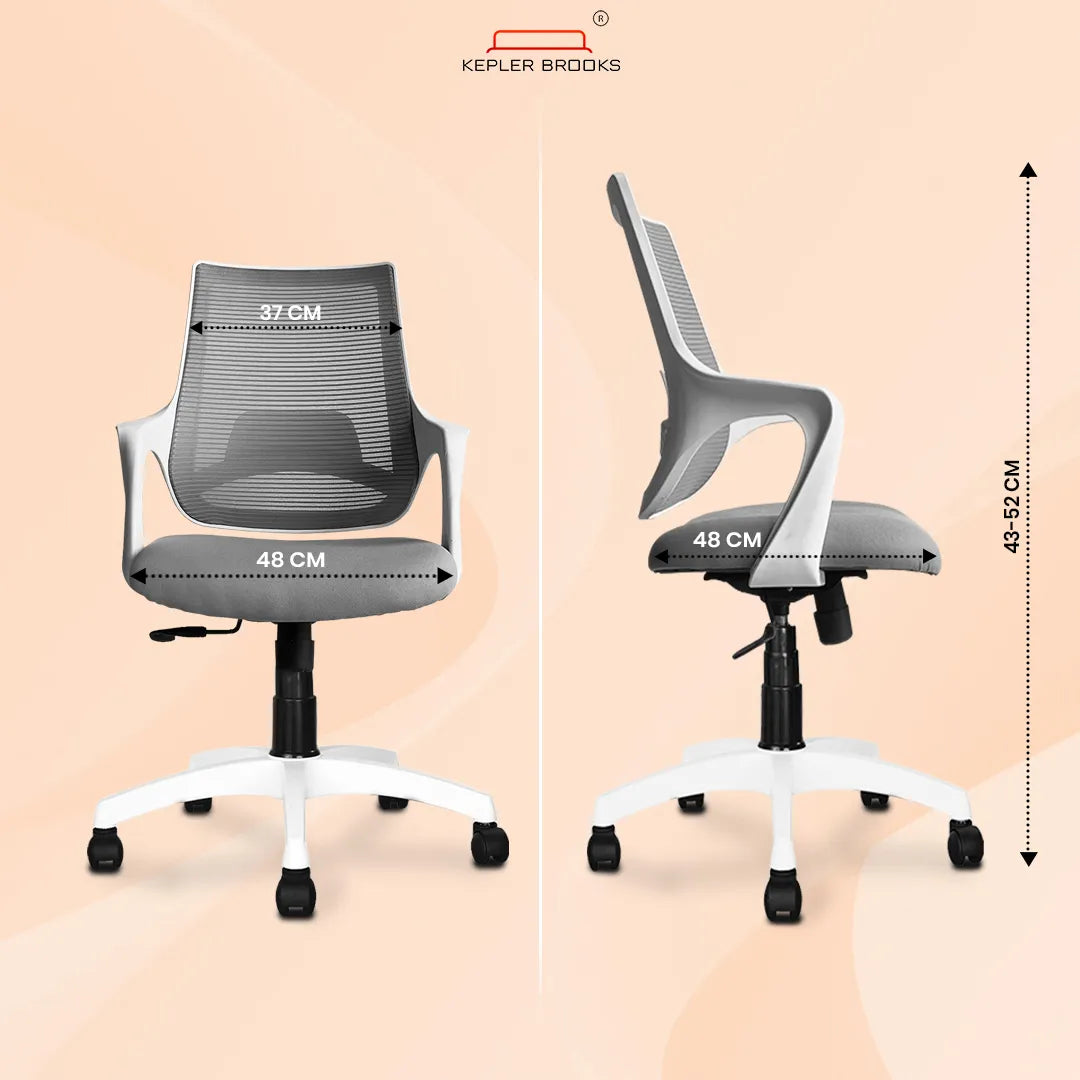 Kepler Brooks Polaris Mid Back Office Chair (White)