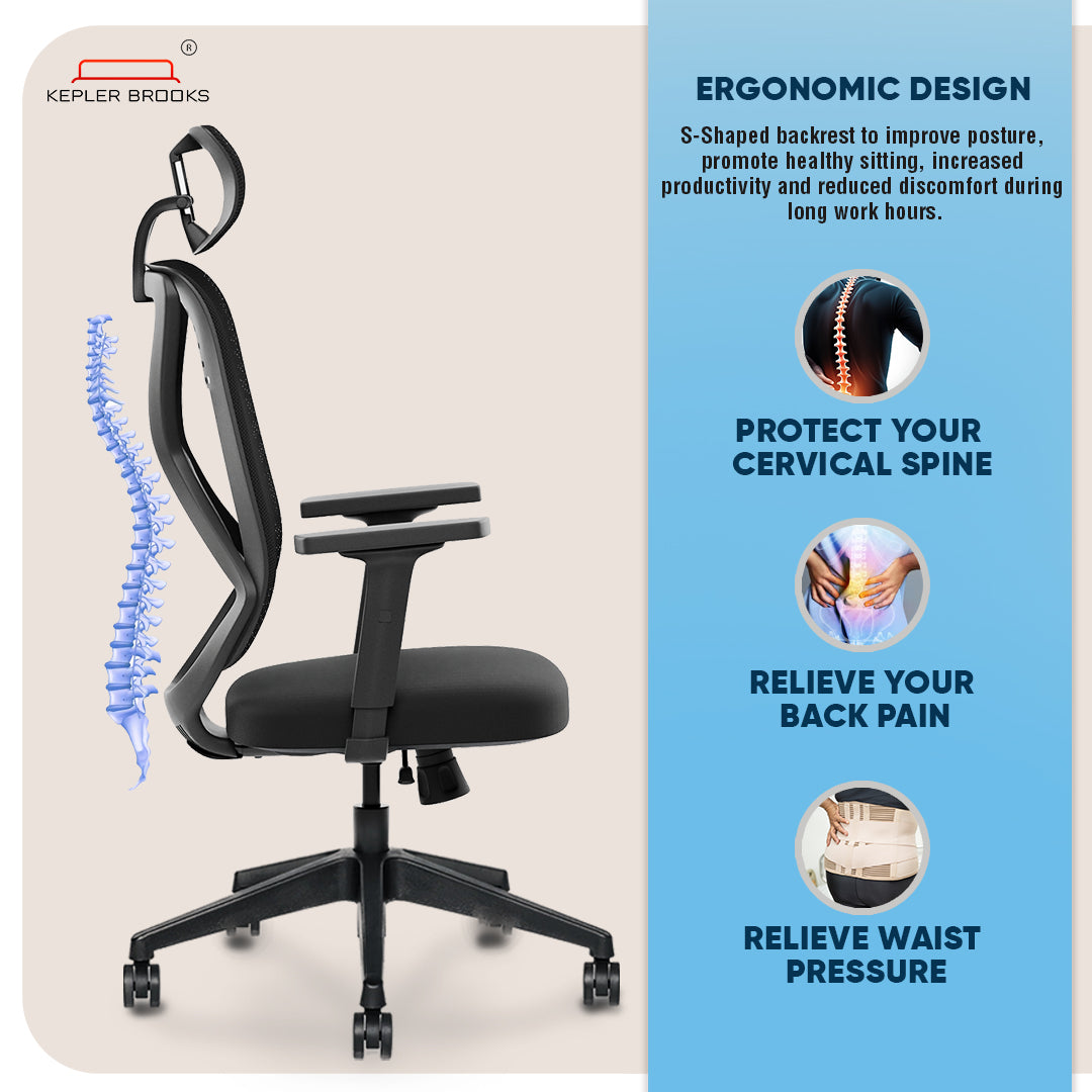 Kepler Brooks Marvel Lite High Back Mesh Office Chair