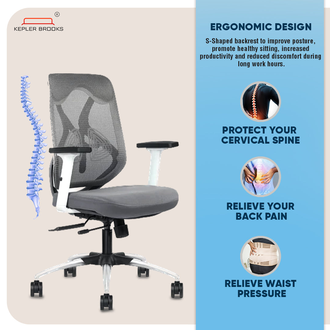 Kepler Brooks Marvel Ergonomic Mid Back Mesh Office Chair