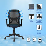 Kepler Brooks Nova Ergonomic Mid Back Mesh Office Chair (Black)