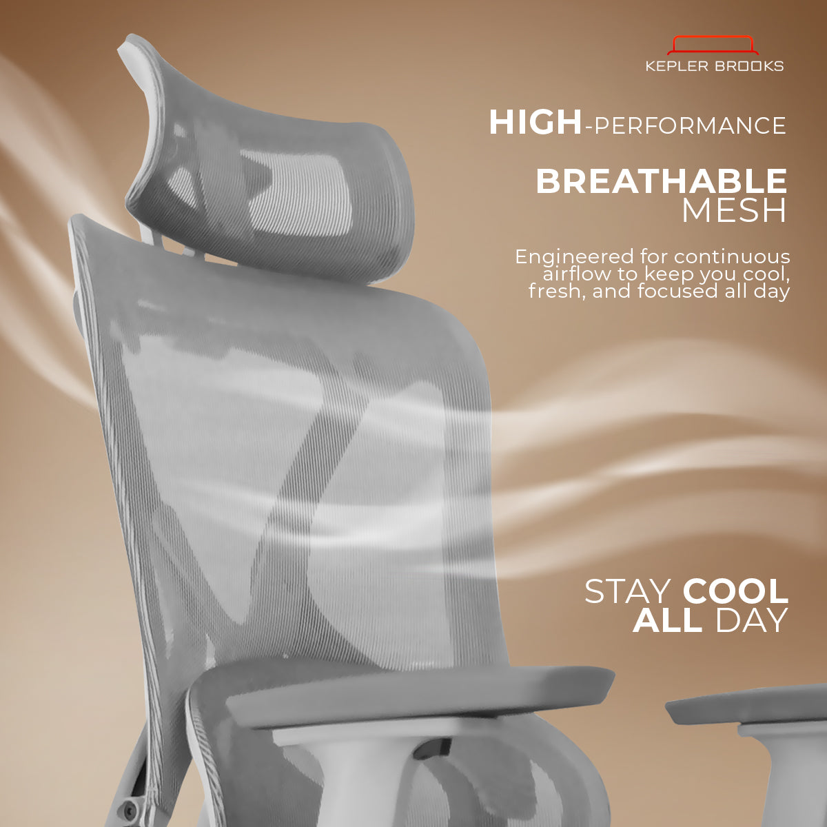 Kepler Brooks Vogue Premium High Back Mesh Office Chair