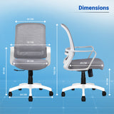 Kepler Brooks Aurelia Mid Back Mesh Office Chair (White Frame)