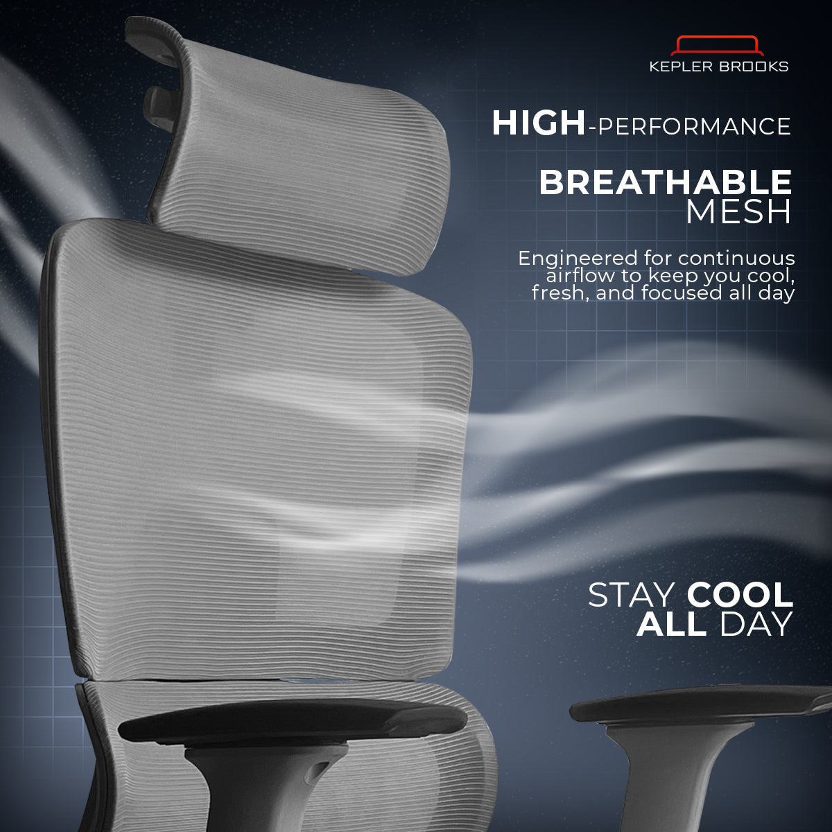 Kepler Brooks Imperia High Back Mesh Office Chair