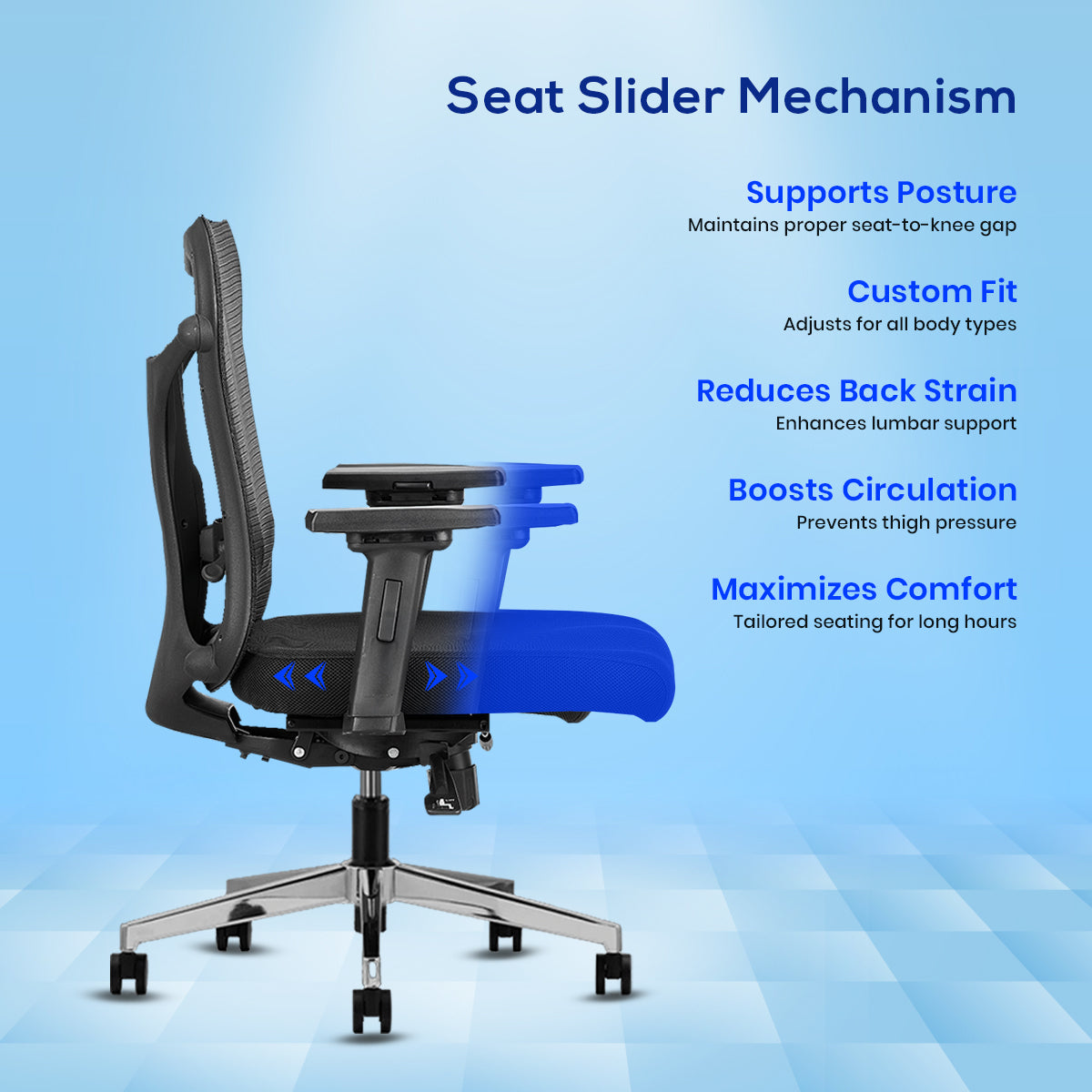Kepler Brooks Vertex Ergonomic Mid Back Mesh Office Chair