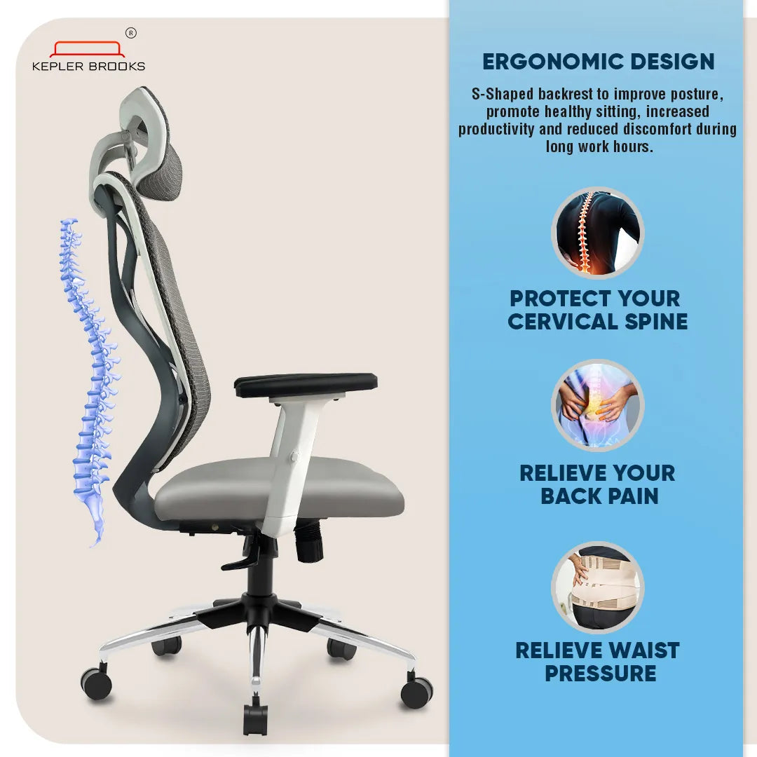 Kepler Brooks Marvel Premium High Back Mesh Office Chair