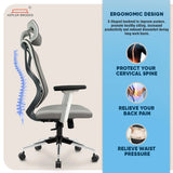 Kepler Brooks Marvel Premium High Back Mesh Office Chair (White Grey)