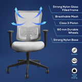 Kepler Brooks Ignis Ergonomic Mid Back Mesh Office Chair