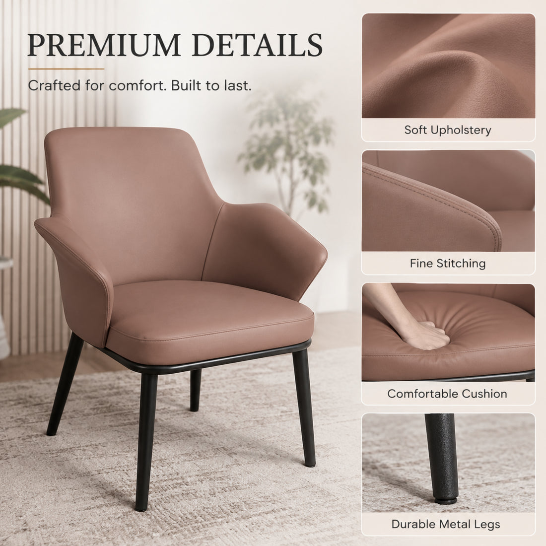 Kepler Brooks Mocha Premium Cafeteria Dining Chair ( Brown )