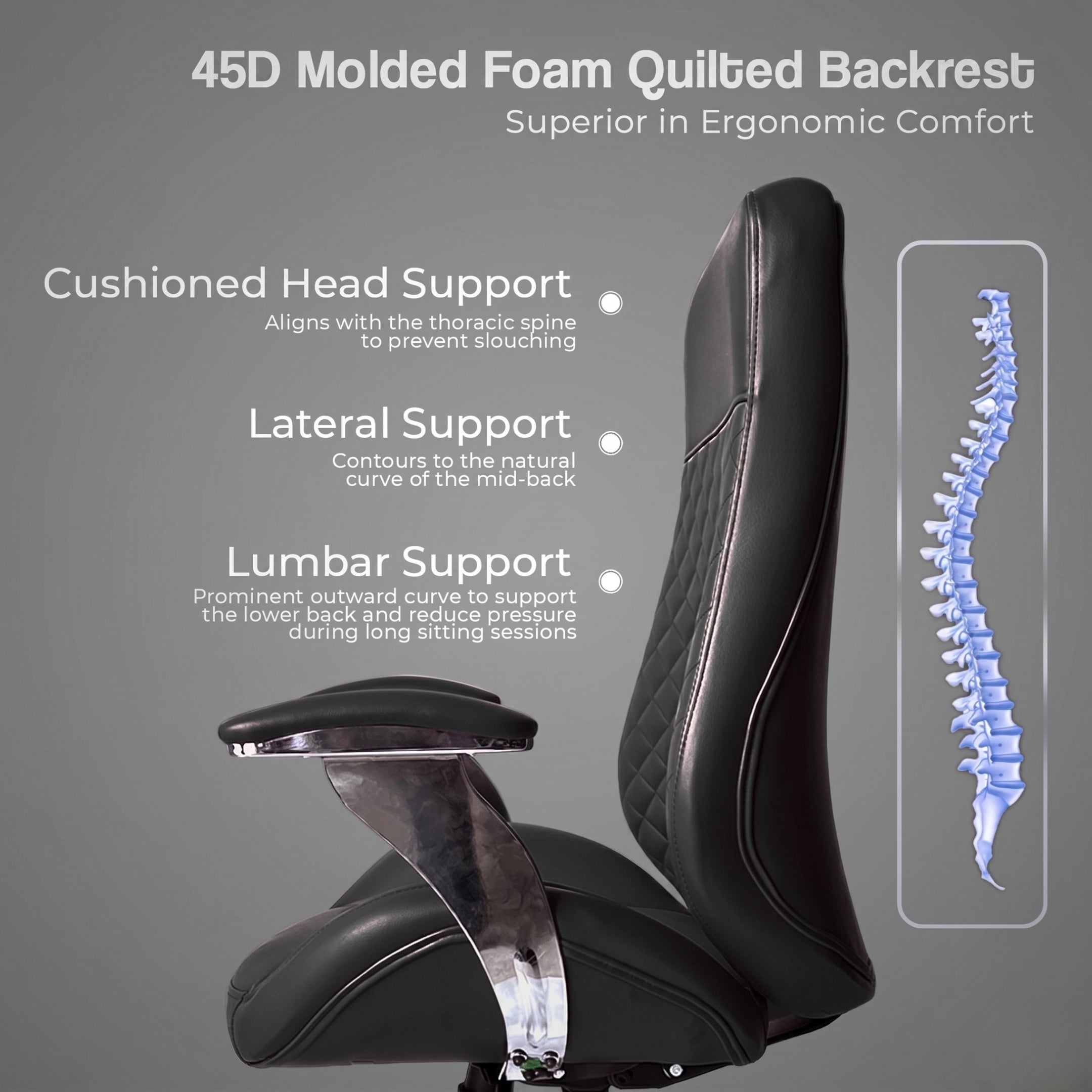 Kepler Brooks Atlas Premium High Back Leatherette Office Chair