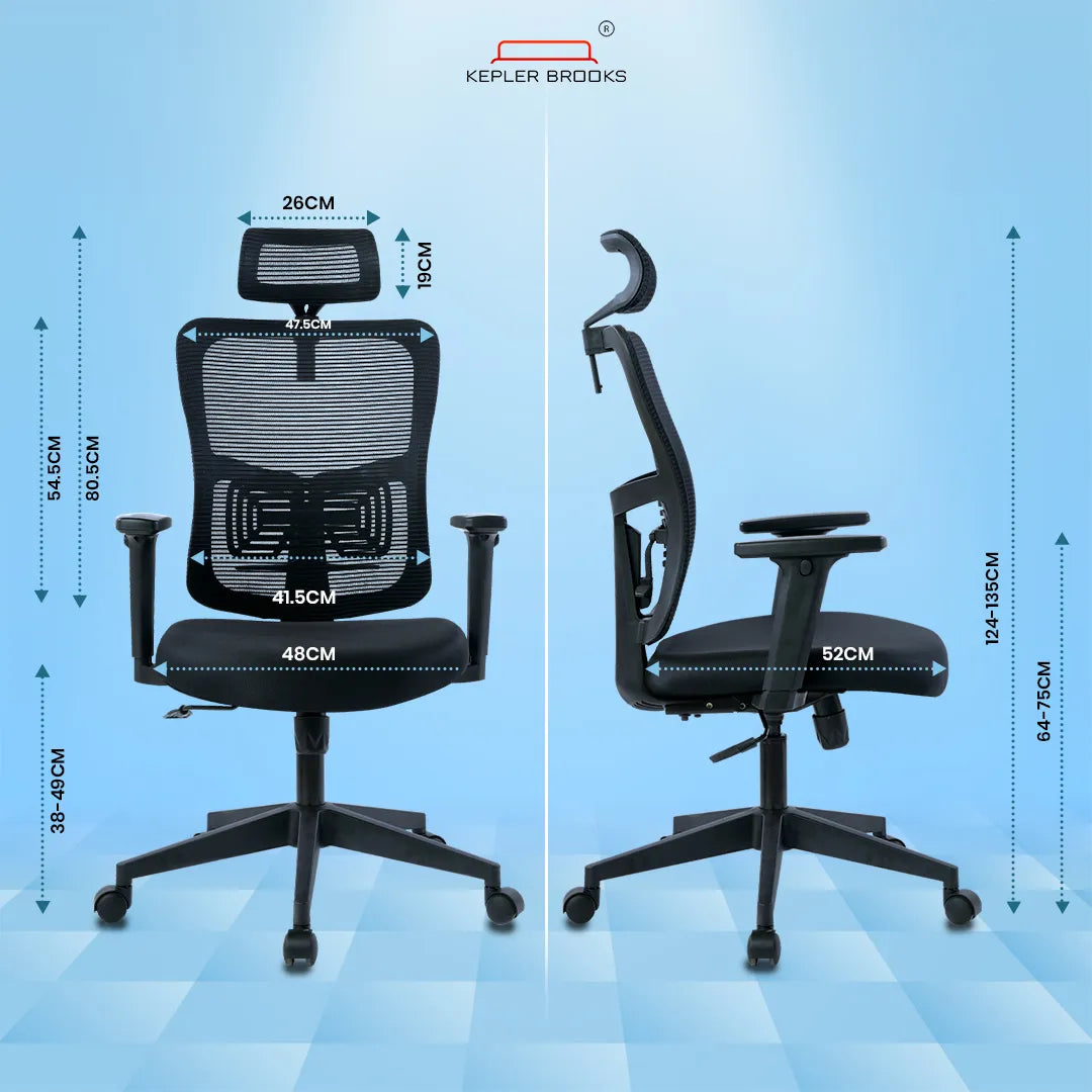 Kepler Brooks Ignis Ergonomic High Back Mesh Office Chair