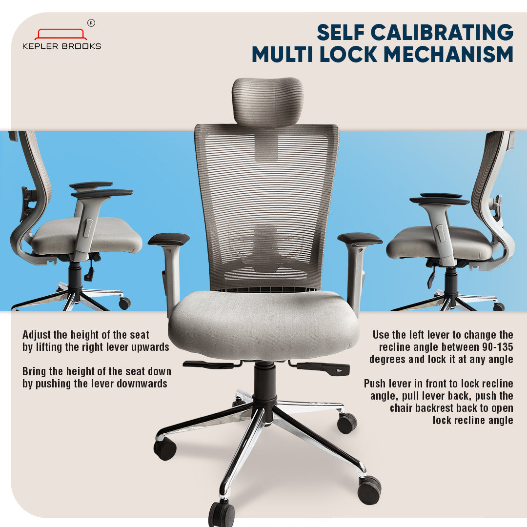 Kepler Brooks Nexa Premium High Back Mesh Office Chair