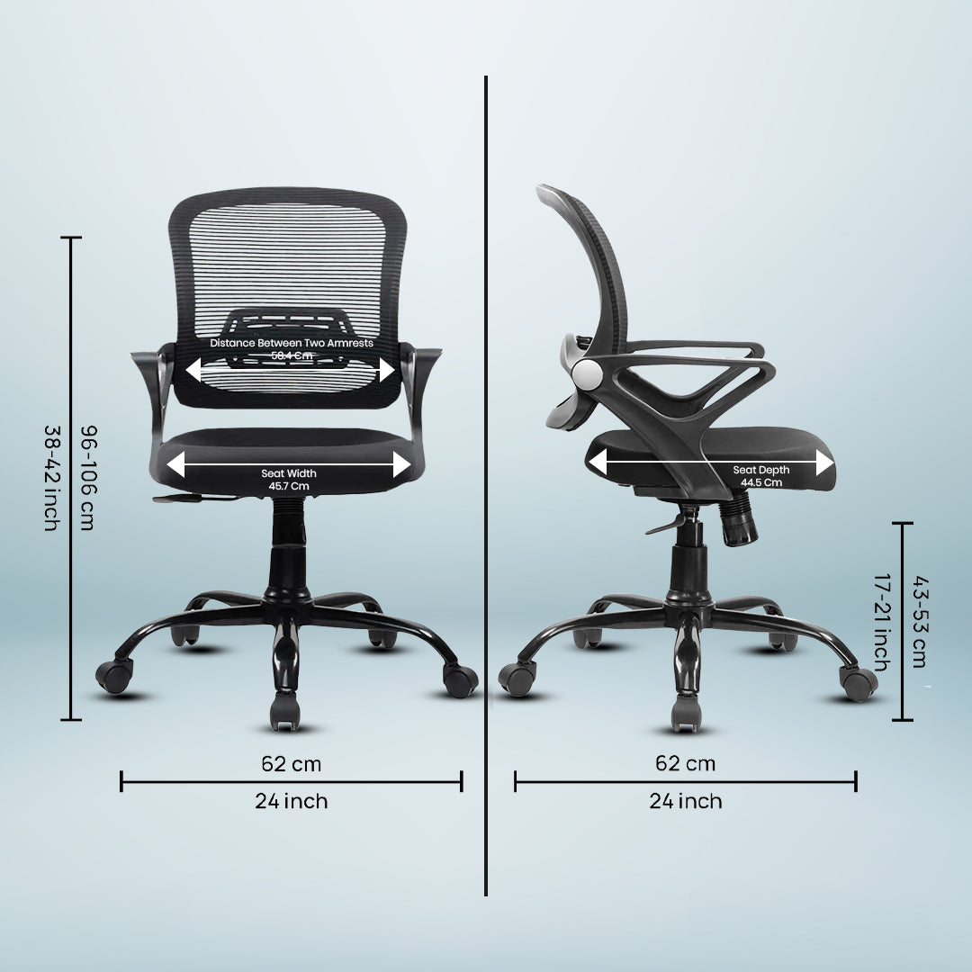 Kepler Brooks Elva Mid Back Office Chair (Black)