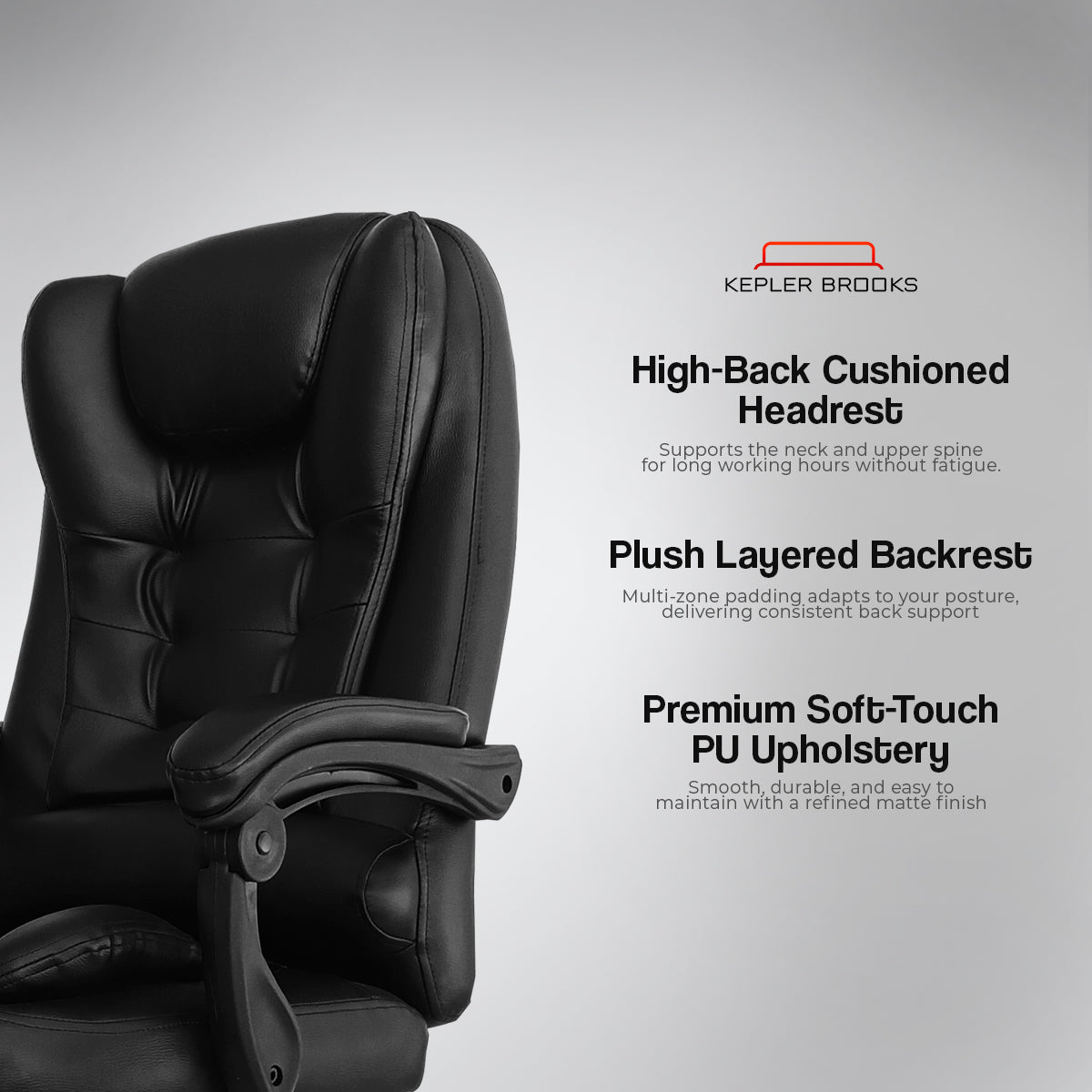 Kepler Brooks Italia High Back Leatherette ErgoSmart Office Chair