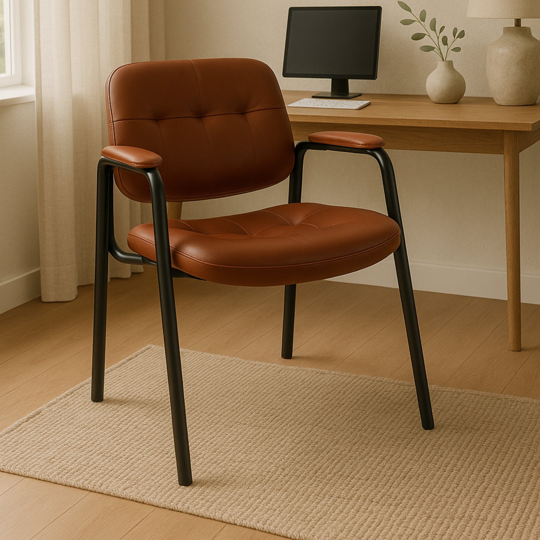 Kepler Brooks Embassy Leatherette Visitor Chair