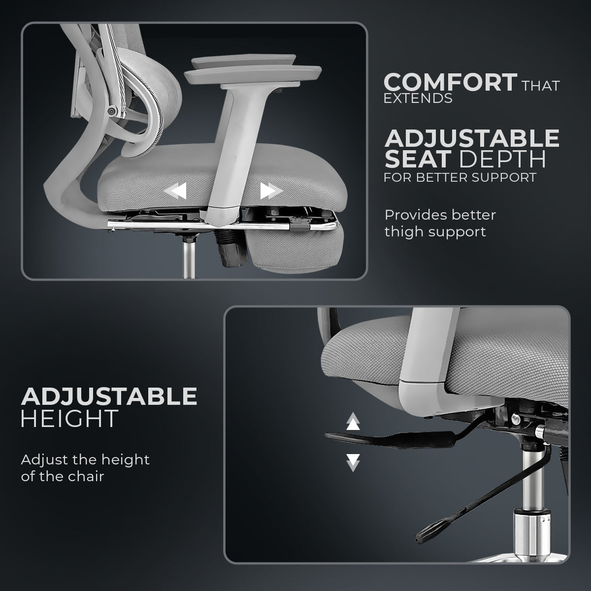 Kepler Brooks Vogue Pro Premium High Back Mesh Office Chair with Legrest