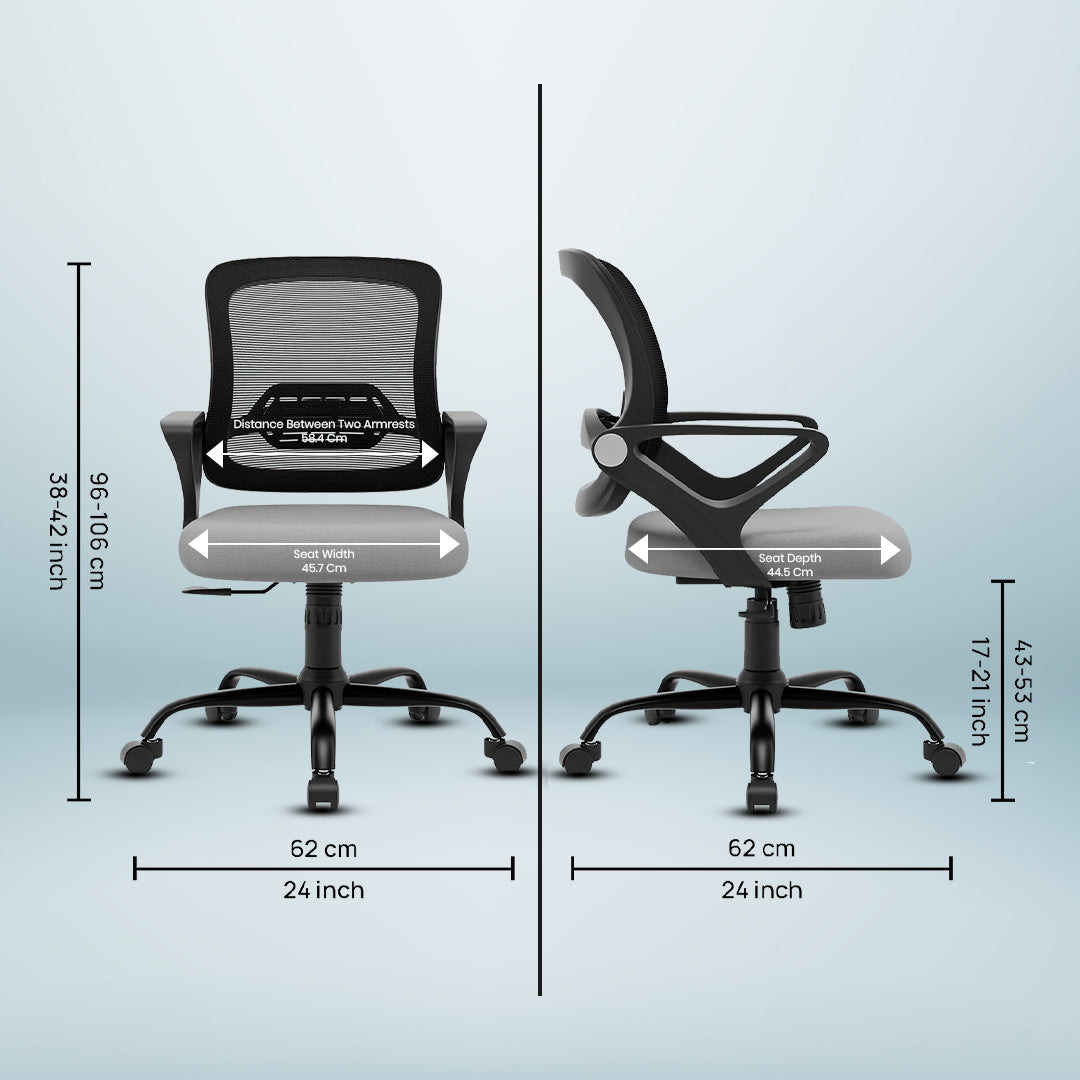 Kepler Brooks Elva Mid Back Office Chair (Black)
